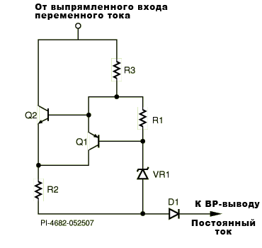 Схема плавающего источника постоянного тока для микросхем Power Integrations.