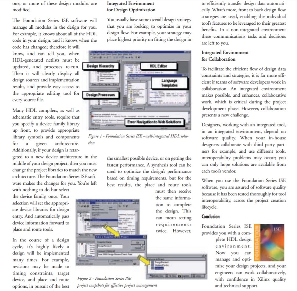 Среда разработки ISE под названием “Xilinx Foundation Series ISE Software”, Xcell Journal #38.