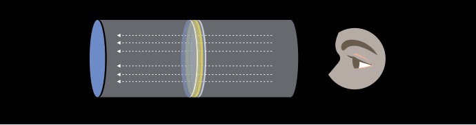  Оптическая схема применения TASEL дисплея в окуляре прицела