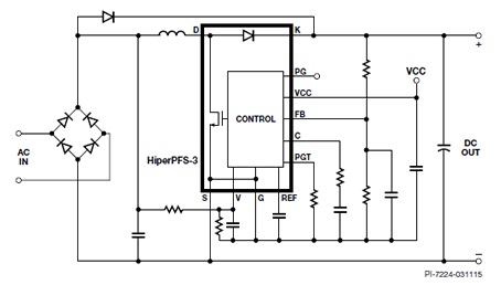 Структурная схема HiperPFS-3 от Power Integrations