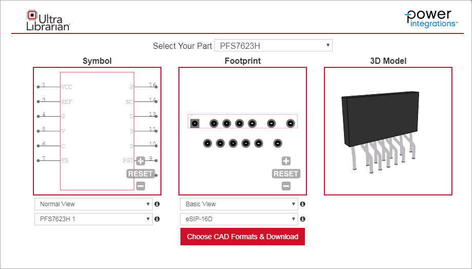 Ultra Librarian MCAD модели для компонентов Power Integrations