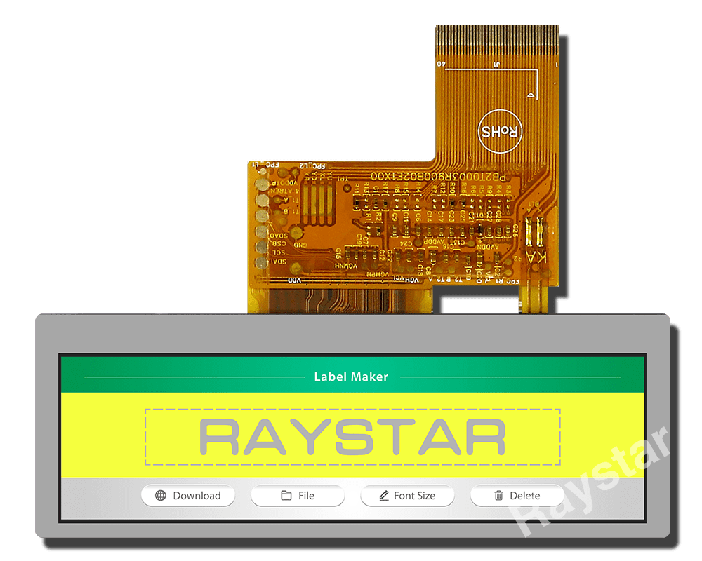 3,9 дюймовых TFT LCD дисплей RFS390C-AIW-DNN от RayStar