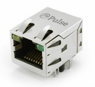 1GB Ethernet разъёмы для монтажа на плату по технологии Pin-in-Paste от PULSE ELECTRONICS