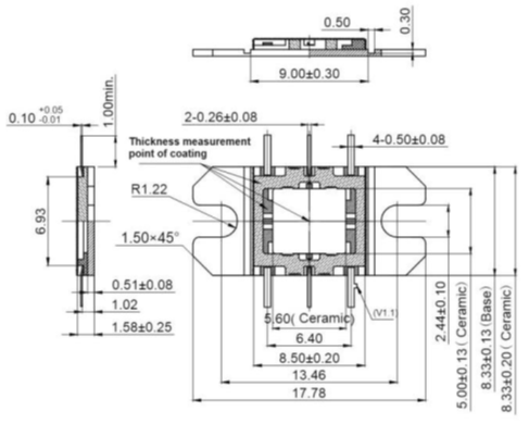 Корпус микросхемы отладочной платы для усилителей qa812-37